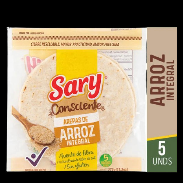 AREPA SARY 5U 375G ARROZ INTEGRAL